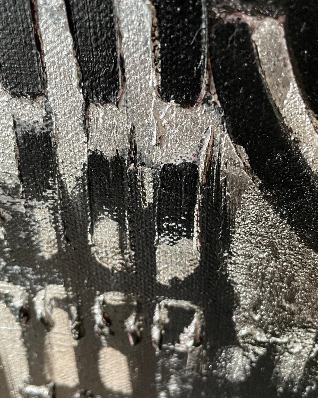 12 - Abstrakte Acrylmalerei Rot-Schwarz-Weiß - Unikat 50x100cm