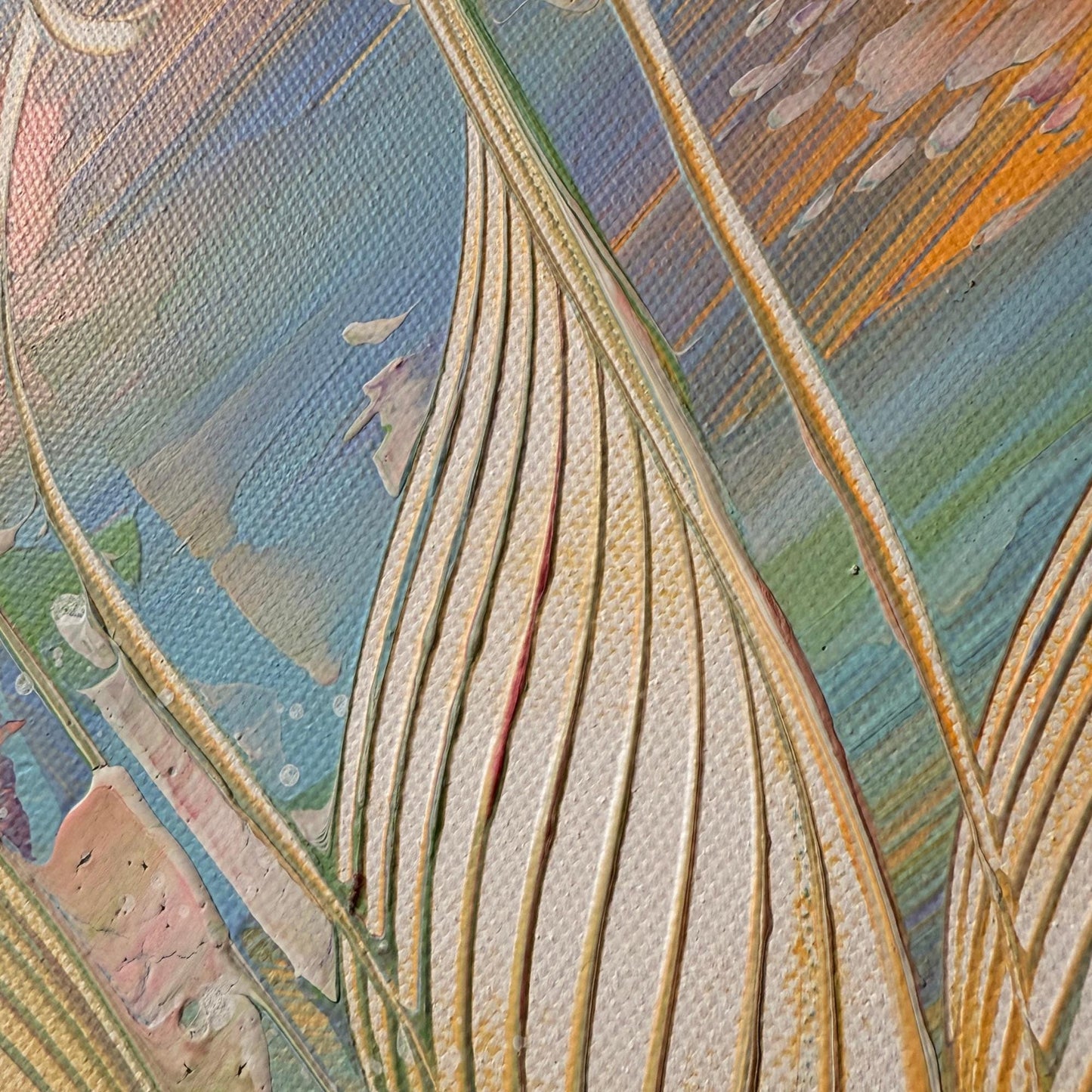 Details Abstraktes Diptychon 2-teilig. Handgemaltes Acrylbild mit floralem Motiv in Pastellfarben. Ideal für Flur-Deko.